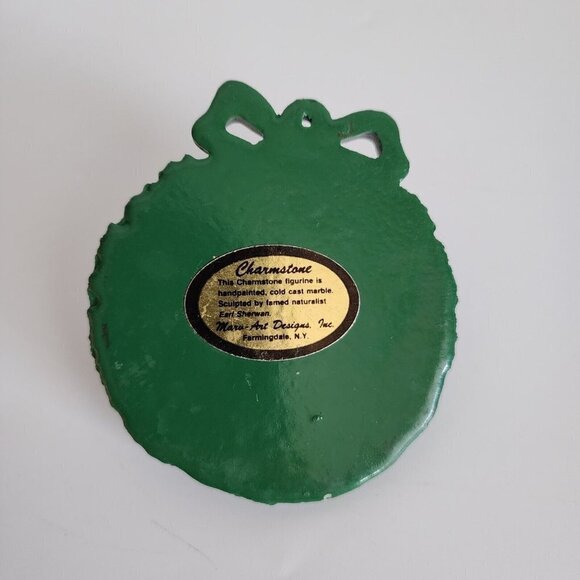 Earl Sherwan Charmstone Yorkie Dog Profile In Wreath Christmas Tree Ornament - Picture 3 of 8